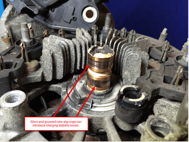 Worn and grooved Rotor Slip ring