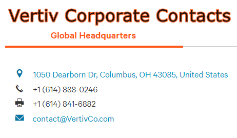 vertiv contact details